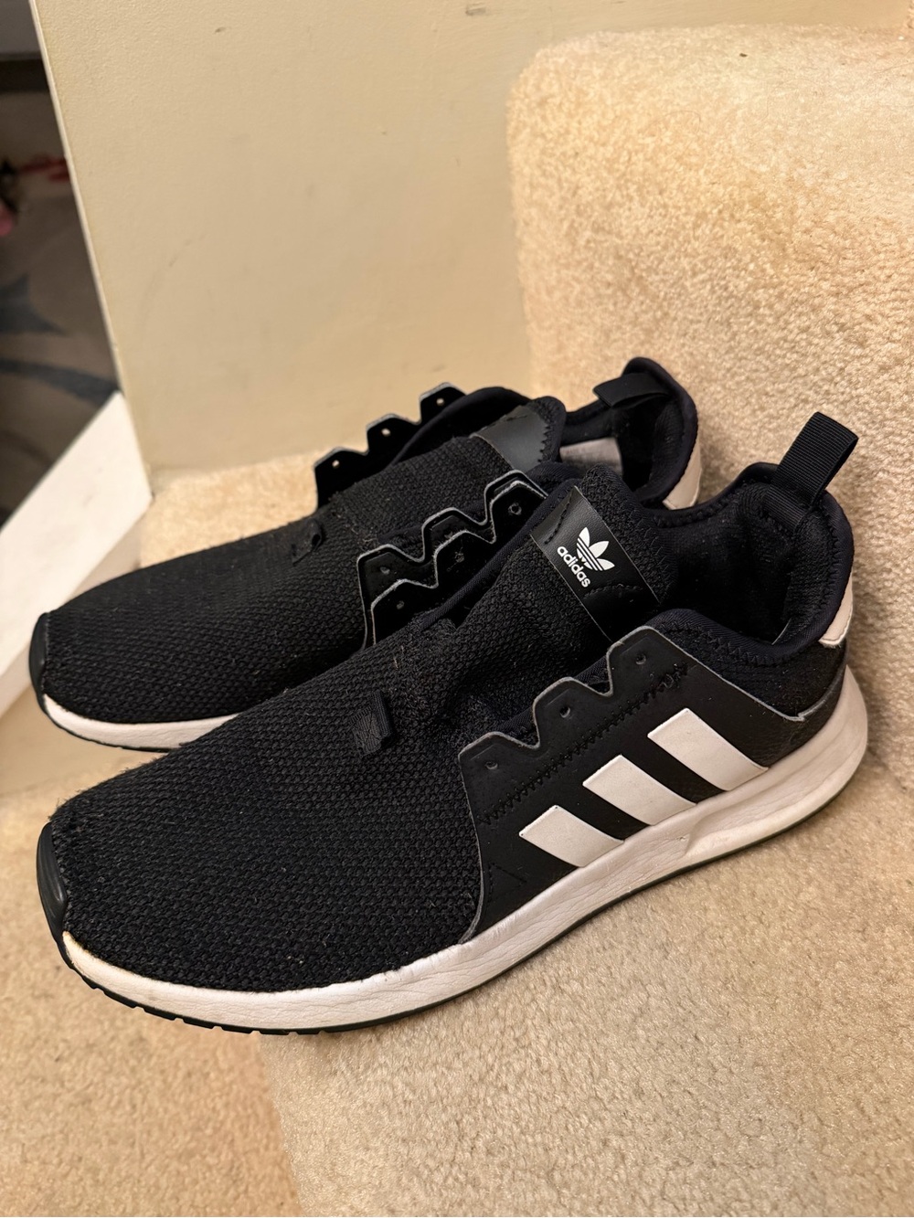 adidas Black & White Slip-On Athletic Sneakers